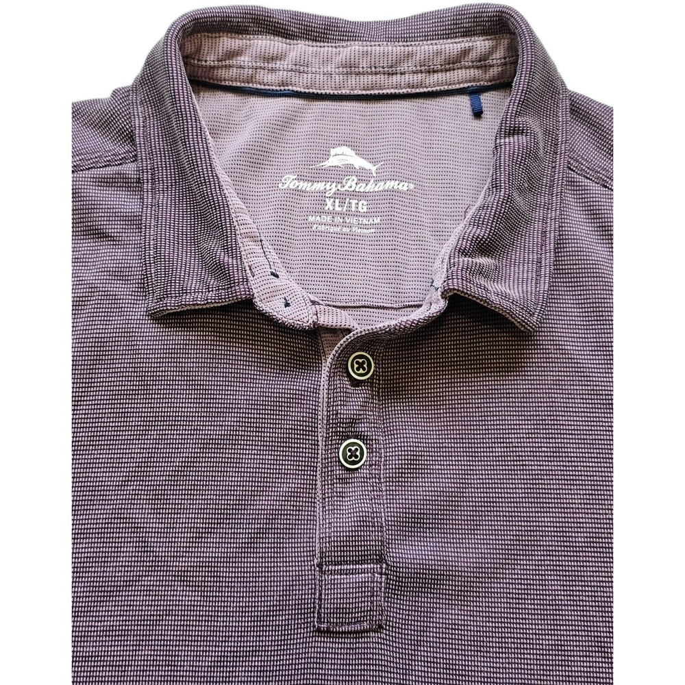 Tommy Bahama Tencel Blend Polo Shirt XL Purple Short Sleeve Island Style - Picture 1 of 7